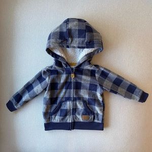 Carter’s Baby Boy’s Plaid Zip Hoodie 12M